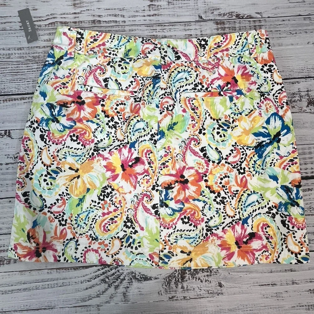 Christopher & Banks Multicolor Floral Paisley Skort